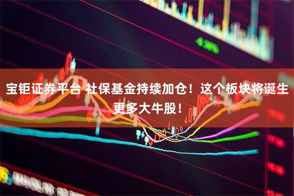 宝钜证券平台 社保基金持续加仓！这个板块将诞生更多大牛股！